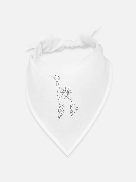 Freiheitsstatue Illustration Skizze - Bandana Dreieckstuch - Weiß