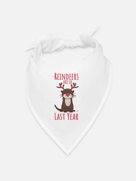 Otter Weihnachten Lustiger Spruch - Bandana Dreieckstuch - Weiß