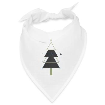 Designer Weihnachtsbaum - Bandana Dreieckstuch - Weiß - Vorne