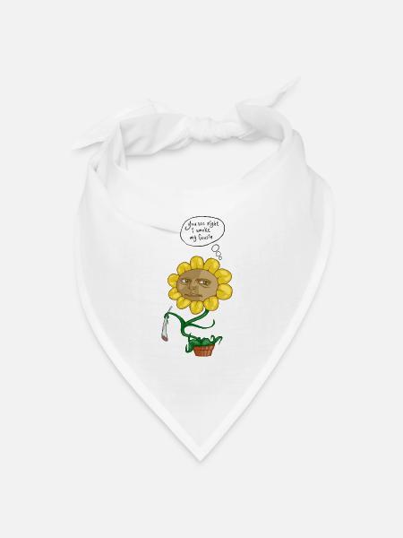 Sonnenblume Gesichtswitz - Bandana Dreieckstuch - Weiß