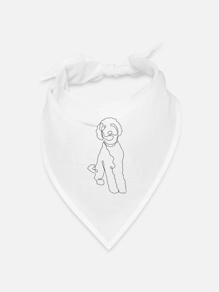 Leine Hund Minimalistischer Labradoodle - Bandana Dreieckstuch - Weiß