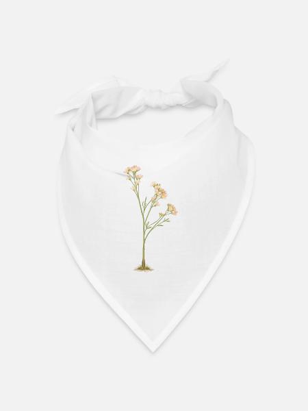 Zarte Blüten - Bandana Dreieckstuch - Weiß
