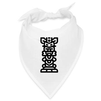 Totem, Totempfahl, Stammes-, Skulptur, Symbol - Bandana Dreieckstuch - Weiß - Vorne