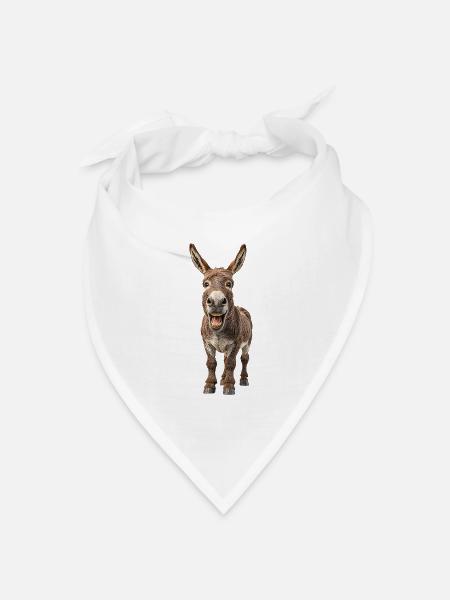 Esel - Bandana Dreieckstuch - Weiß