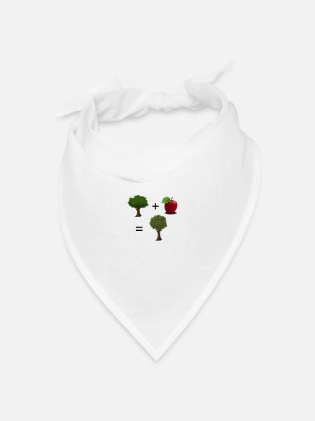 Pflanze + Apfel = Apfelbaum - Bandana Dreieckstuch - Weiß