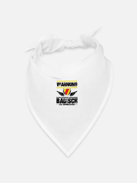 Badisch | Karlsruhe Baden Badener Heimat Geschenke - Bandana Dreieckstuch - Weiß