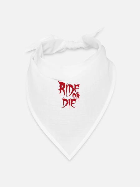Ride or die Geschenk Fahrrad Radfahrer Sport - Bandana Dreieckstuch - Weiß