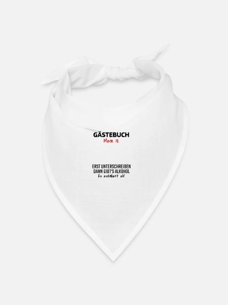 Gästebuch 18. Geburtstag Gästeliste 18 Jahre Shirt - Bandana Dreieckstuch - Weiß