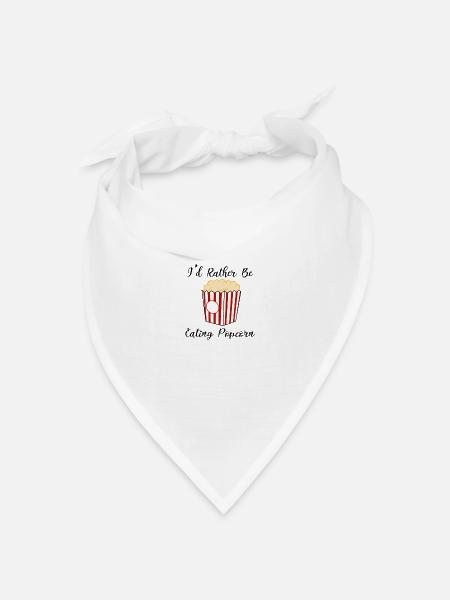 Popcorn Chef lustiges Zitat Popcorn essen - Bandana Dreieckstuch - Weiß