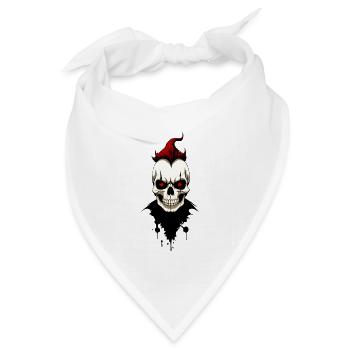 Totenkopf mit roten Augen - Bandana Dreieckstuch - Weiß - Vorne