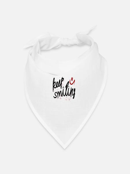 keep smiling - Bandana Dreieckstuch - Weiß