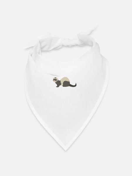 Frettchen - Bandana Dreieckstuch - Weiß