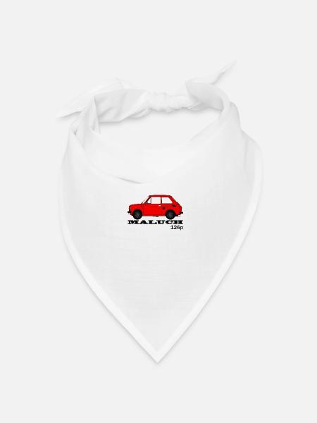 126p 02Polski samochud Maluch FIAT126P, Poland PRL - Bandana Dreieckstuch - Weiß