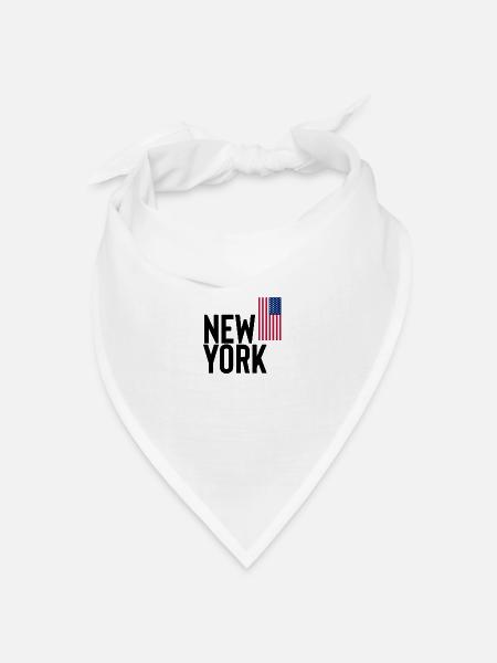 New York - Bandana Dreieckstuch - Weiß