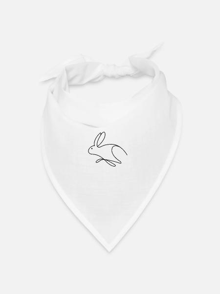 Hase - Bandana Dreieckstuch - Weiß