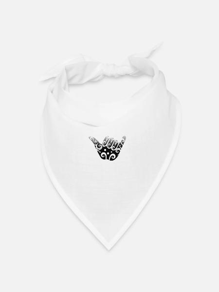 Maori Shaka Zeichen Schwarz Geschenkidee - Bandana Dreieckstuch - Weiß