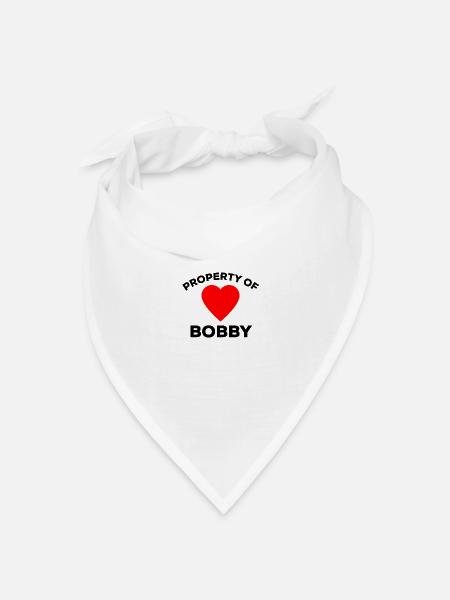 Eigentum von Bobby Boyfriend Girlfriend Love Taken - Bandana Dreieckstuch - Weiß