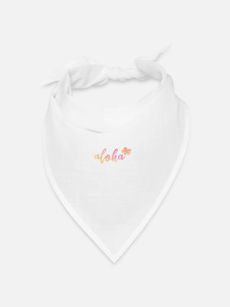 Aloha - Bandana Dreieckstuch - Weiß