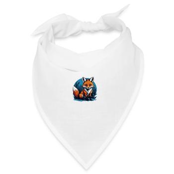 Fuchs Fox Blumen Süß Geschenk Tierliebe für Frauen - Bandana Dreieckstuch - Weiß - Vorne