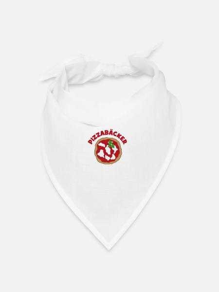 Pizza - Bandana Dreieckstuch - Weiß