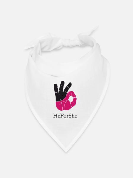 HeForShe | He For She | He For She Campaign - Bandana Dreieckstuch - Weiß
