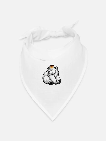 Eisbär Comic Krone - Bandana Dreieckstuch - Weiß