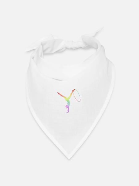 Rhythmische Sportgymnastik Reifen RSG Geschenkidee - Bandana Dreieckstuch - Weiß