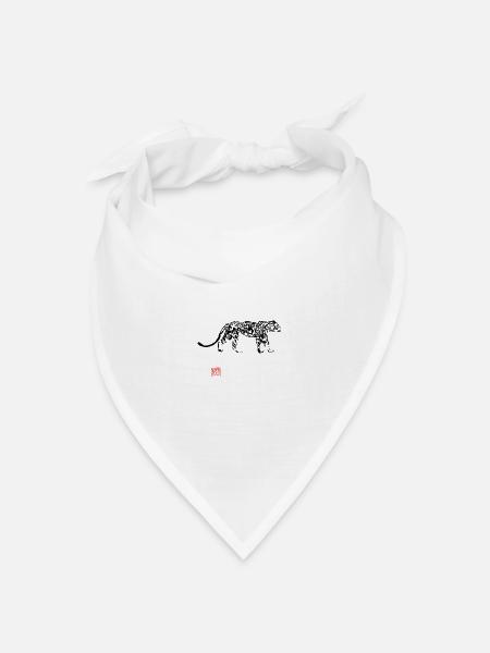 Schneeleopard - Bandana Dreieckstuch - Weiß