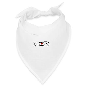 Pflaster Herz Doodle - Bandana Dreieckstuch - Weiß - Vorne