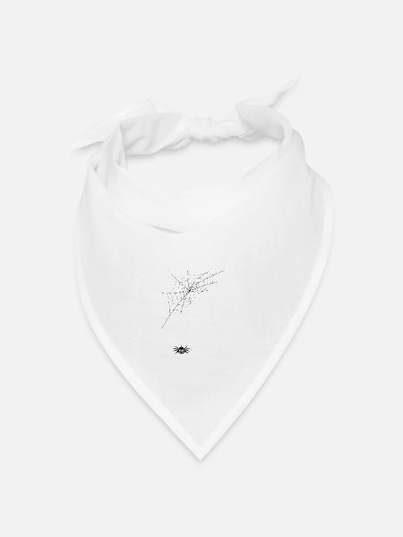 Fröhliche Spinne guckt aus ihrem Netz - Bandana Dreieckstuch - Weiß