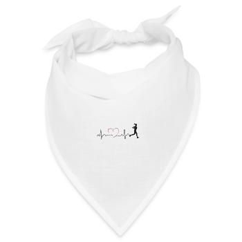 Läuferin Joggen Joggerin Pulsschlag Geschenk - Bandana Dreieckstuch - Weiß - Vorne