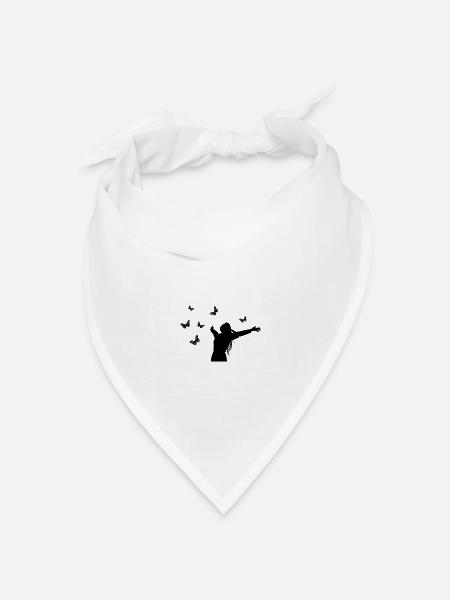Schattenbild Frau Freiheit Glück - Bandana Dreieckstuch - Weiß