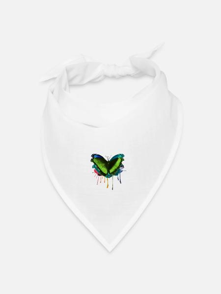 Schmetterling bunt regenbogen fly von Mrs Erdnuss - Bandana Dreieckstuch - Weiß