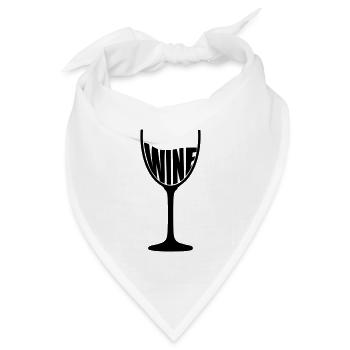 Weinglas Wein Wine Glas Weinchen Rotwein Rebe - Bandana Dreieckstuch - Weiß - Vorne