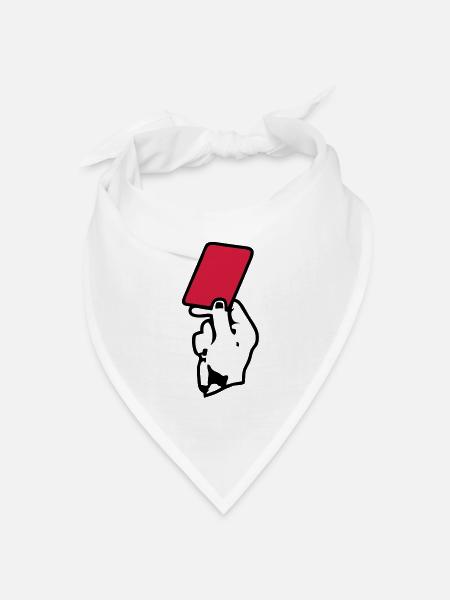 Hand in Hand eine rote Karte rote Karte - Bandana Dreieckstuch - Weiß