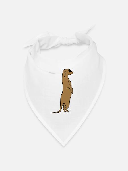 Erdmännchen - Bandana Dreieckstuch - Weiß