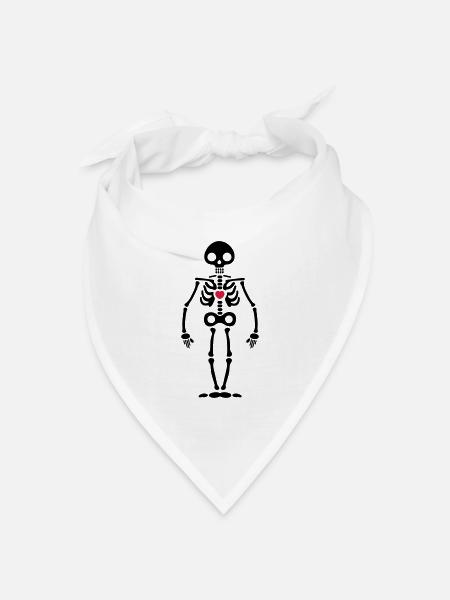 Skelett - Bandana Dreieckstuch - Weiß