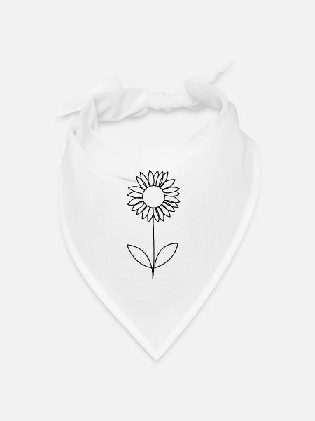 LINES SUNFLOWER - Bandana Dreieckstuch - Weiß