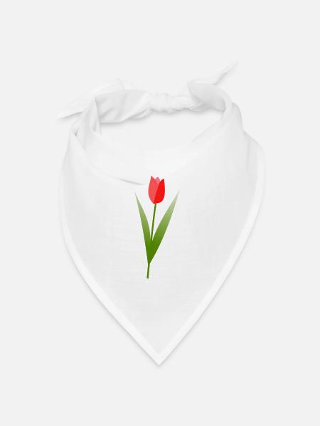 Tulpe - Bandana Dreieckstuch - Weiß