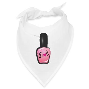 rosa Nagellack im Graffiti Stil mit Herz - Bandana Dreieckstuch - Weiß - Vorne