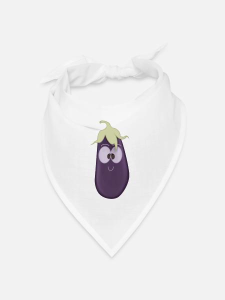 Aubergine - Bandana Dreieckstuch - Weiß