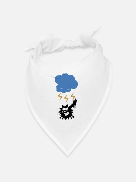 CAT STRUCK BY LIGHTNING - Bandana Dreieckstuch - Weiß