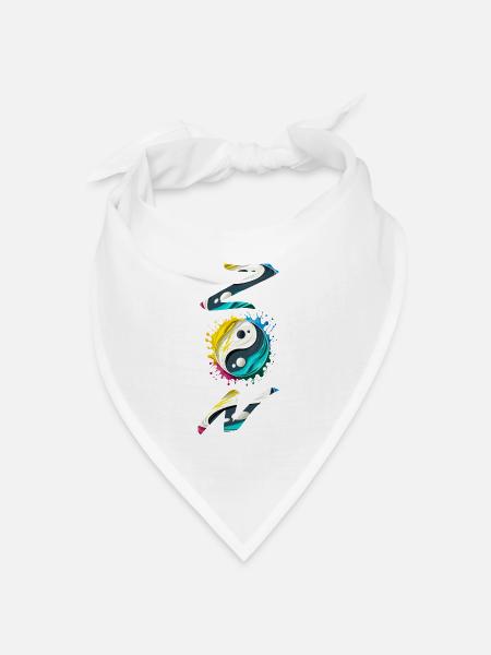 Yin Yang. Zen - Bandana Dreieckstuch - Weiß