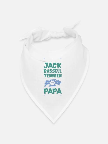jack russell terrier hunde papa - Bandana Dreieckstuch - Weiß