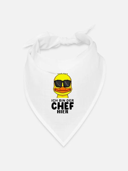Baby Junge Lustiger Spruch Chef - Bandana Dreieckstuch - Weiß