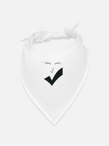 Feines Lächeln - Feines Gesicht F04. . - Bandana Dreieckstuch - Weiß