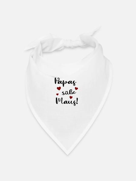 Papas süße Maus - Bandana Dreieckstuch - Weiß