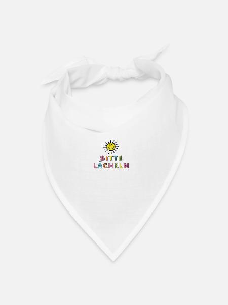 Bitte lächeln - Bandana Dreieckstuch - Weiß