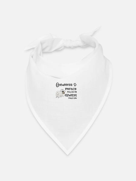 Christian Design Güte und Barmherzigkeit Psalm 23 - Bandana Dreieckstuch - Weiß