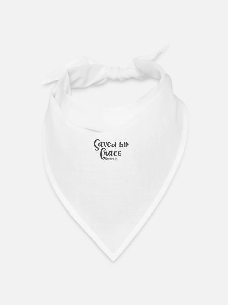 Christliches Design durch Gnade gerettet - Bandana Dreieckstuch - Weiß